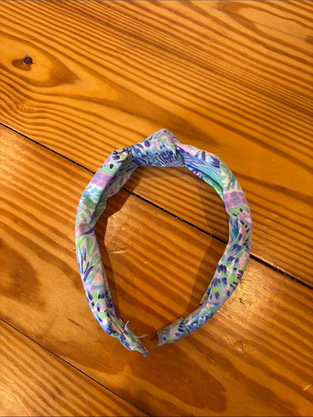 Kids Floral Knot Headband - Lavender & Aqua